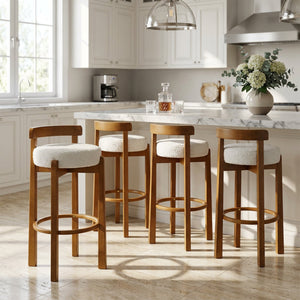 Elise Indoor Wooden Low Back Barstool