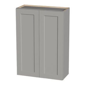 Gray Shaker Solid Wood Wall Cabinet with Soft-Close Doors
