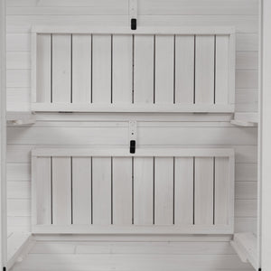 TOPMAX 78-Inch Wooden Greenhouse with Skylights and Folding Shelves