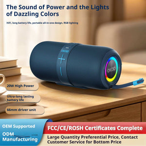 KP-873 Best-selling Wireless Bluetooth Speaker Featuring RGB Lighting A Portable Handle Long Battery Life And High Power Output Factory Stock Available