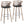 Cosini - Mid Century Modern Fixed Height, Barstool With Swivel With Round Footrest (Set of 2)