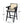Woven Cane Plastic Backrest Bar Stool Foam Padded Fabric Seat & Durable Rubberwood Frame - Cream Gray