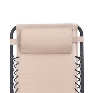 Zero Gravity Folding Lounge Chair with Headrest & Removable Tray