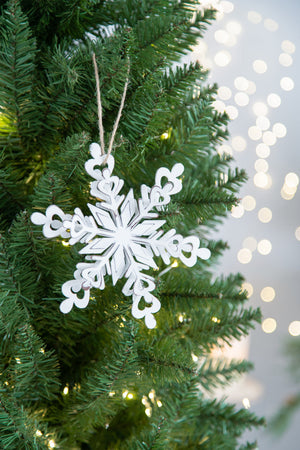 Set of 6 Iron Snowflake Hanger Christmas Tree Ornaments