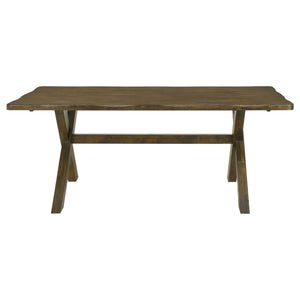 Carbon - Rectangular Dining Table With X Base Design - Brown