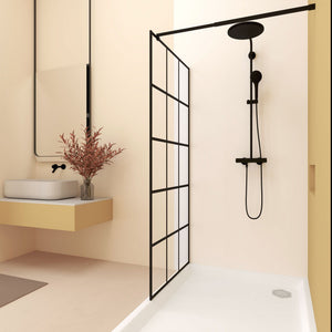 Framed Glass Shower Screen - Matte Black