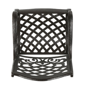 Luminea Outdoor Aluminum Dining Chair with Scroll Design, Bronze