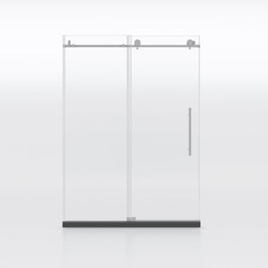 Frameless Shower Door, Clear Tempered Glass - Brushed Nickel