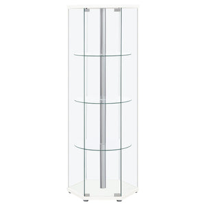 Tenley - 4 Shelf Curio Cabinet With Hexagonal Design