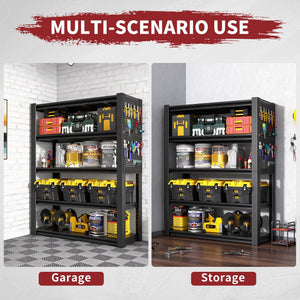 Industrial 5-Tier Adjustable Shelving Unit With Pegboard Heavy-Duty Storage