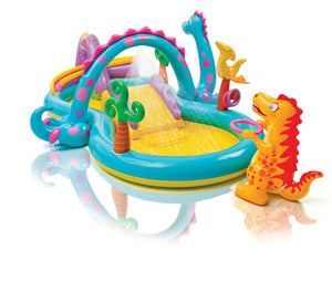 Intex Inflatable Surf 'N Slide Kids Play Center & Dinoland Kids Play Center Pool - TRAPSKI