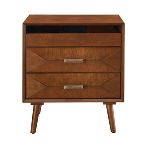 24" Nightstand with Charging Station and Two Drawers