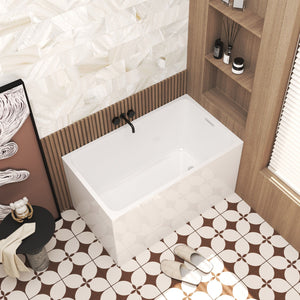 Freestanding Bathtub With Drain, Rectangular Shape