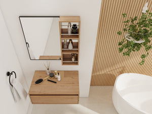 10'' Wall Mounted Bathroom Mirror Cabinet with Open Storage