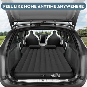 Tesla Model Y Mattress: Inflatable Camping Bed Air Mattress for Model Y, Thickened Travel SUV Sleeping Pad with Car Air Pump 2 Pillows