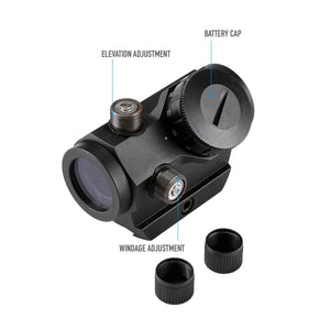 1*20mm Tactical Red Dot Sight with Riser, 4 MOA