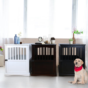 Casual Home Pet Crate End Table w/ Lockable Latch for Medium Sized Pets, Black