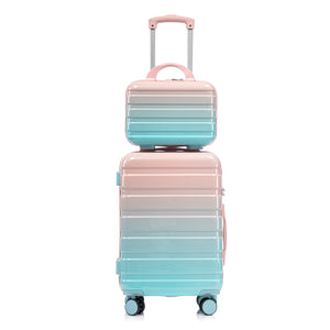 14"/20" 2-Pcs PC Spinner Wheel Carry On Luggage Set