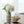 5.9x5.9x15.6' White Ceramic Flower Vase with Green Floral Pattern and Small Handles