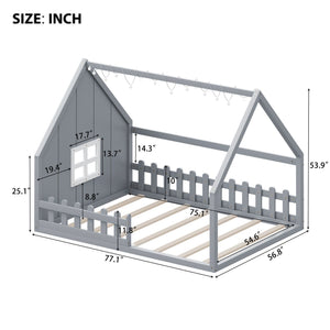 House Bed With Window And Fence