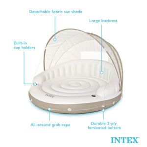 Intex Inflatable Canopy Island Float Lounge, 78.5" x 59"