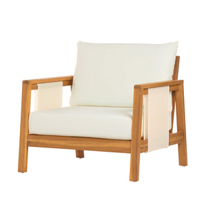 4-Pieces Sofa Set with Cushions Outdoor Loveseat & Coffee Table Set