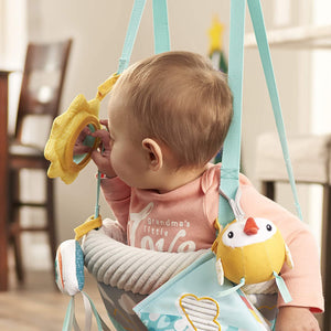 Evenflo Exersaucer Doorway Jumper with 4 Removable Toys and Mirror, Sweet Skies
