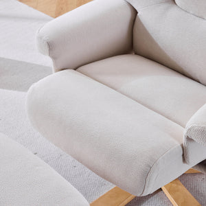 Upholstered Heated Massage 360° Swivel Accent Chair With Ottoman