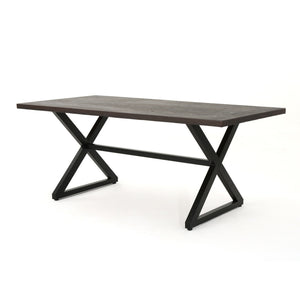Rolando Outdoor Aluminum Dining Table with Steel Frame