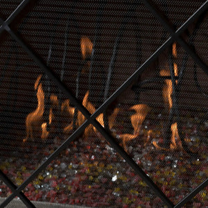 Minimalist Single Panel Iron Fireplace Screen with Diamond Design
