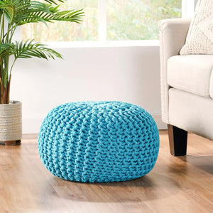 Moro Knitted Round Pouf With Pumpkin Shape