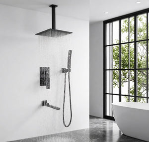 Matte Shower System with Tub Spout and 10 Inch Shower Head