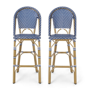 Outdoor PE Rattan French Barstool Set