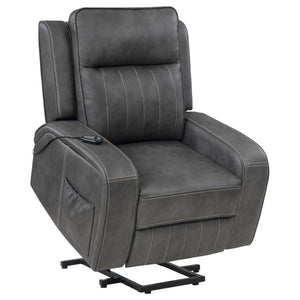 Mckinley - Upholstered Power Lift Recliner Chair With Remote Control - Gray