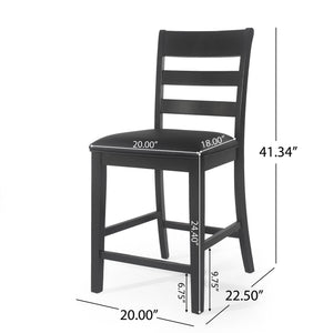 Farmhouse Upholstered Wood Counter Stools