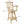 Rustic Bar Stool, Fir Wood Construction, Wide Armrest