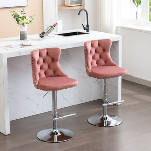 Swivel Adjustable Height Barstools Set of 2