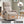 Khaki Heat Massage Manual Recliner Chair with Rocker and Swivel in Fabric for Living Room