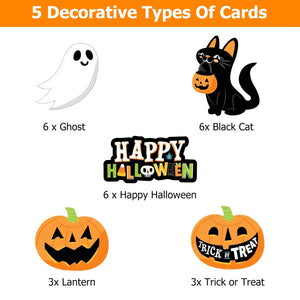 25Pcs Halloween Party Striped Decorative Straws Disposable Drinking Straws Paper Straw Decor Happy Halloween Ghost Lantern Black Cat Halloween Party S