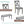 6 Pieces Kitchen Dining Set, Rectangular Wooden Dining Table With 4 Chairs And A Bench