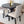 Mytzi - 5 Piece Dining Set, Cross-Buck Dining Table With 4 Stylish Chairs - Black / Beige