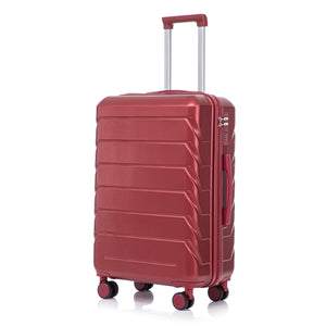 Set 3PCs 20'/24'/28' ABS Spinner Wheel Luggage Wine Red
