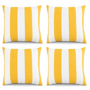 4 Pack Outdoor Pillow Covers - Yellow/White