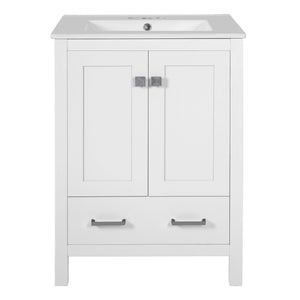 Bathroom Vanity With Integrated Undermount Ceramic Sink, 2 Doors And 1 Drawer, Soft Close Hinges