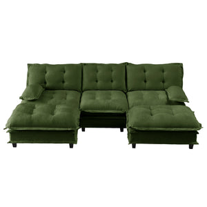 107" U Shaped Modern Sofa Modular Sectional Cloud Couch with Ottomans