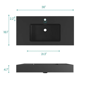 BB02-36-109 Integrated Engineered Solid Surface Basin Matte