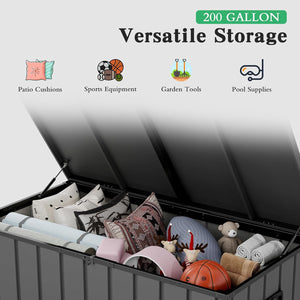 200 Gallon Metal Deck Box with Lockable Lid