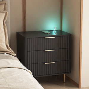 Nightstand with Charging Station and Night Light