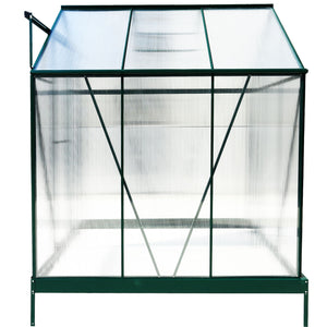 Polycarbonate house, Heavy Duty Outdoor Aluminum Walk-In House Kit With Rain Gutter, Vent And Door For Backyard Garden