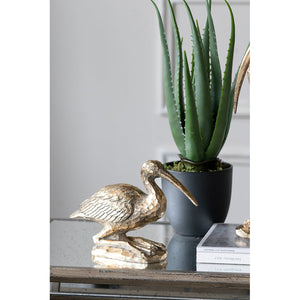 7.1x10.4x3" Kneeling Crane Figurine